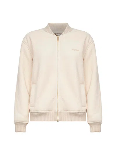 Mc2 Saint Barth Beige Corduroy Celia Bomber Jacket In Neutral