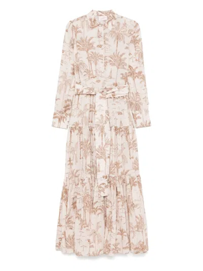MC2 SAINT BARTH BEIGE COTTON MAXI DRESS