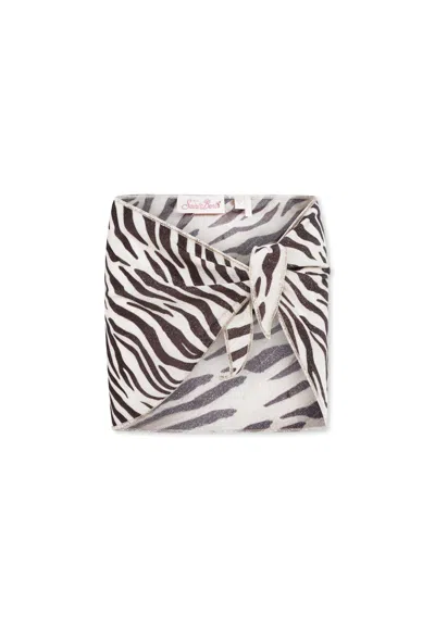 Mc2 Saint Barth Kids' Beige Cover-up For Girl With Print In Multi