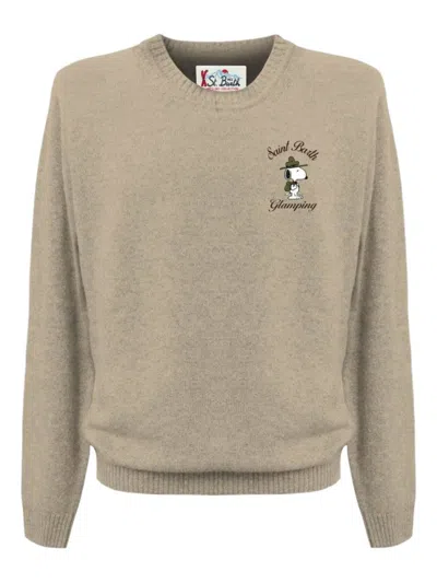MC2 SAINT BARTH BEIGE CREWNECK GRAPHIC SWEATER