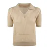 Mc2 Saint Barth Beige Crochet Mesh Polo Shirt