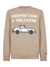 Mc2 Saint Barth Beige Heron Embroidered Sweater In Brown