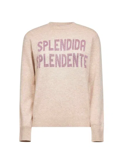 Mc2 Saint Barth Beige Jacquard Wool Blend New Queen Sweater In Neutral