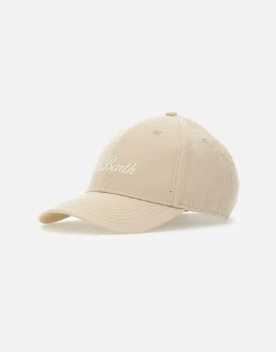 Mc2 Saint Barth Beige Linen Baseball Hat In Neutral