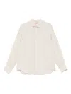 Mc2 Saint Barth Beige Linen Shirt With Classic Collar In Neutral