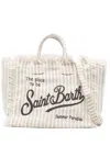 Mc2 Saint Barth Beige Logo Tote In White