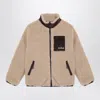 Mc2 Saint Barth Beige Sherpa Jacket With Snoopy In Sand