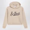 Mc2 Saint Barth Beige Sweatshirt With Leopard Logo Embroidery In Neutral