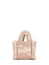 Mc2 Saint Barth Beige Vanity Mini Shearling Rib Handbag