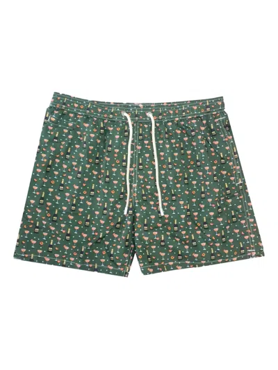 Mc2 Saint Barth Bellini-print Swim Shorts In Green