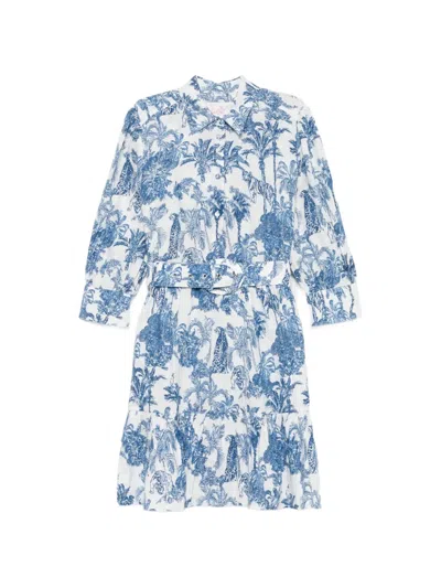 Mc2 Saint Barth Belted Mini Dress In Blue