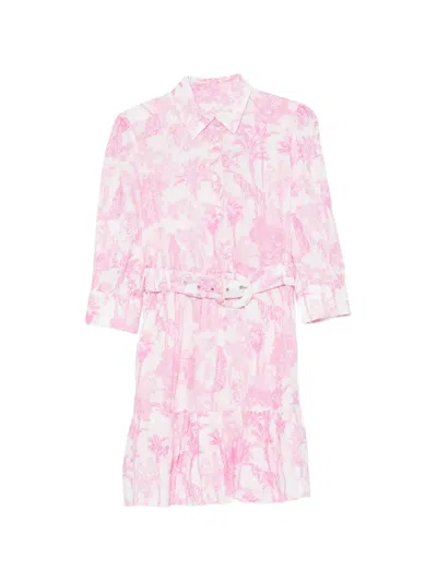 Mc2 Saint Barth Belted Mini Dress In Pink