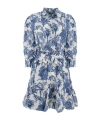 Mc2 Saint Barth Belted Printed Mini Dress In Blue