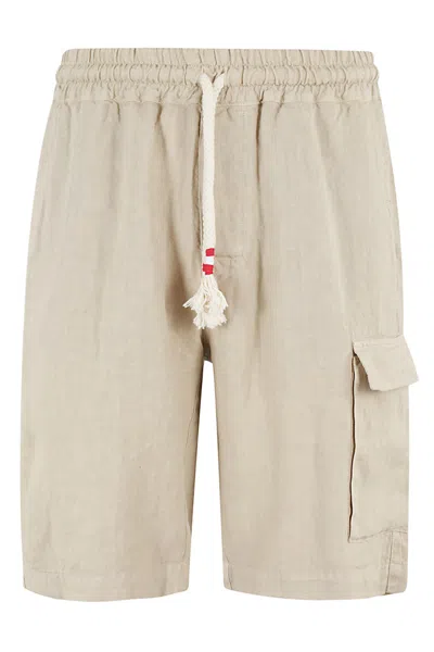 Mc2 Saint Barth Bermuda Chinos With Side Pocket In Beige