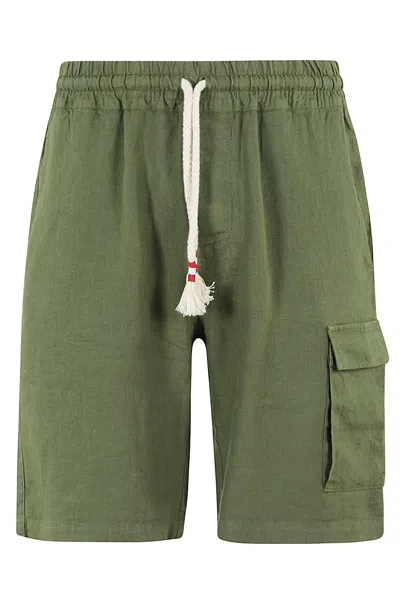 Mc2 Saint Barth Bermuda Chinos With Side Pocket In Military