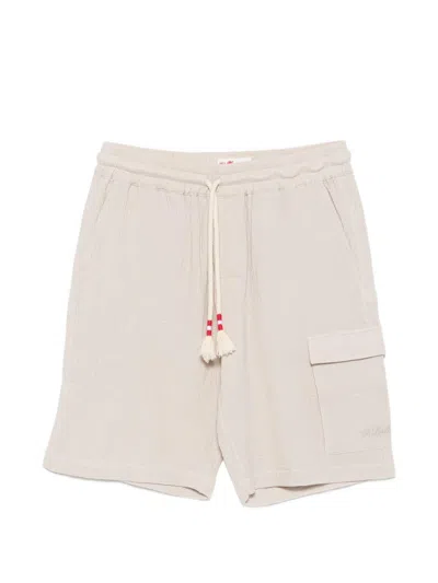 Mc2 Saint Barth Bermuda Marseille In Lino Beige Morbidi Con Coulisse  In Brown