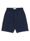 Mc2 Saint Barth Navy Blue Cotton Fleece Bermuda Shorts