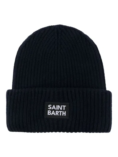 Mc2 Saint Barth Kids' Logo-patch Ribbed-knit Beanie In Multicolour