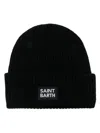 Mc2 Saint Barth Logo-patch Ribbed-knit Beanie In Multicolour