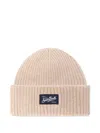 Mc2 Saint Barth Berry Ribbed Beanie In Neutral