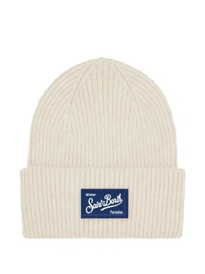 Mc2 Saint Barth Berry Ribbed Beanie In Neutral