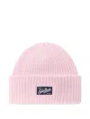 Mc2 Saint Barth Berry Ribbed Beanie In Pink