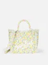 Mc2 Saint Barth Betsy Cotton Canvas Colette Liberty Handbag Made With Liberty Fabric In Yellow
