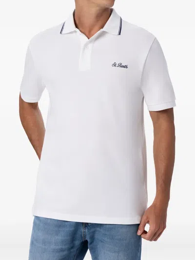 Mc2 Saint Barth Beverly Hills Tipped-collar Polo Shirt In White