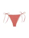 Mc2 Saint Barth Marianne Gingham Triangle Bikini Bottom In Red