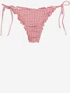 Mc2 Saint Barth Bikini Bottom With Checkered Pattern In Red