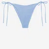 Mc2 Saint Barth Shiny Micro Triangle Bikini In Blue