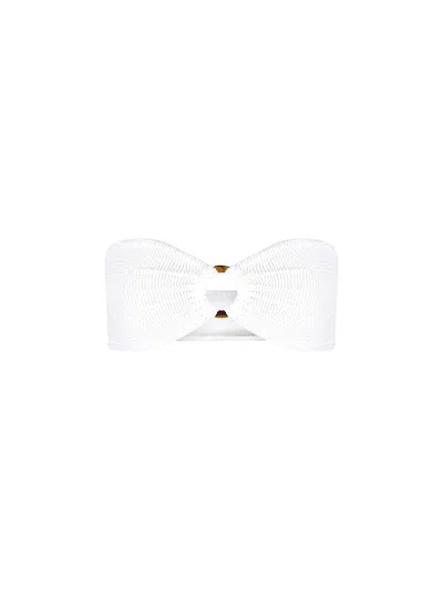 Mc2 Saint Barth Yulia Ring-detail Bandeau Bikini Top In White
