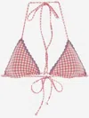 Mc2 Saint Barth Bikini Top With Checkered Pattern In Red