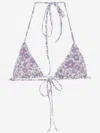 Mc2 Saint Barth Bikini Top With Floral Pattern In Red