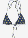 Mc2 Saint Barth Bikini Top With Graphic Print Pattern In Red