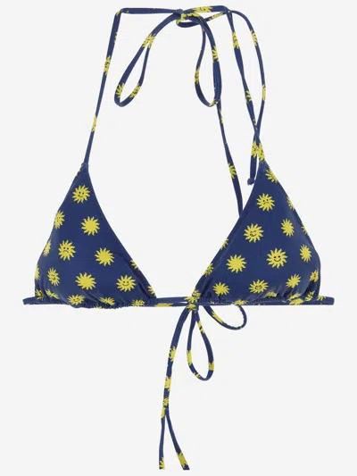 Mc2 Saint Barth Bikini Top With Graphic Print Pattern In Red
