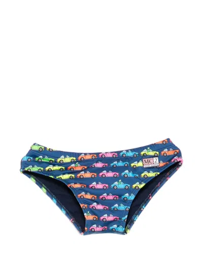 Mc2 Saint Barth Kids' Billy Car-print Swim Briefs In Multi