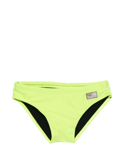 Mc2 Saint Barth Kids' Billy Logo-patch Swimming Briefs In Yellow