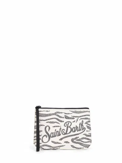 Mc2 Saint Barth Black And White Aline Rhinestone Clutch Bag