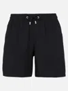 Mc2 Saint Barth Man Black Comfort Swim Shorts In Black