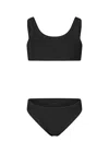 Mc2 Saint Barth Black Crinkle Classic Bralette Bikini Baker In Black