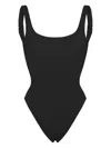 Mc2 Saint Barth Lora Logo-patch Swimsuit In Black