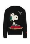 Mc2 Saint Barth Black Sweater For Boy With Snoopy In Black