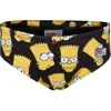 Mc2 Saint Barth Black Swim Briefs For Boy With Bart Simpson Print And Logo In Black