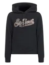 Mc2 Saint Barth Black 'virginia' Sweatshirt In Cotton With Logo With Animalier Print In Black