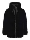 Mc2 Saint Barth Padded Jacket With Velvet Hood In Black