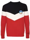 Mc2 Saint Barth Blended Cashmere Man Red And Blue Sweater In Blue