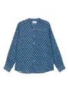 Mc2 Saint Barth Blue And White Patterned Long-sleeve Shirt