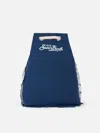 Shop Mc2 Saint Barth Blue Boat Linen Backpack