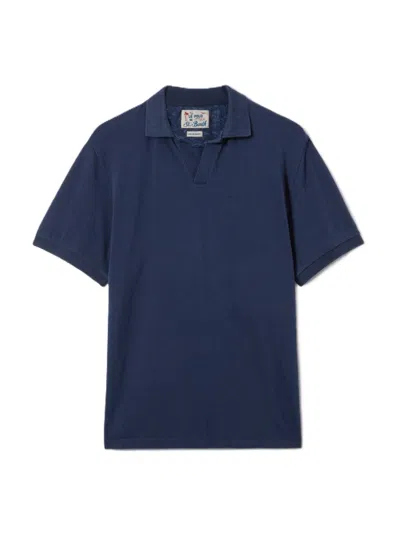 MC2 SAINT BARTH BLUE CHARLES COTTON PIQUE POLO SHIRT